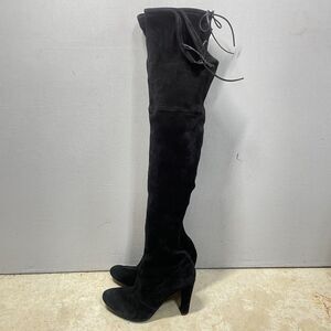 Stuart Weitzman Highland Boots Women 8 Black Suede Over The Knee Thigh High